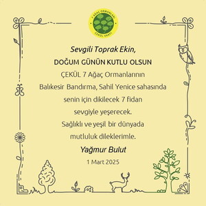 7 Ağaç Sertifika Herkese 7 Ağaç