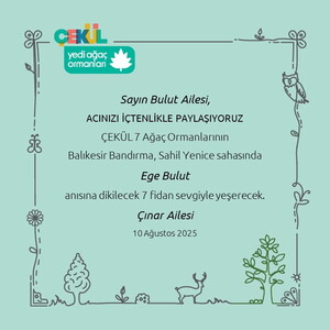 Öğretmenler Günü Herkese 7 Ağaç